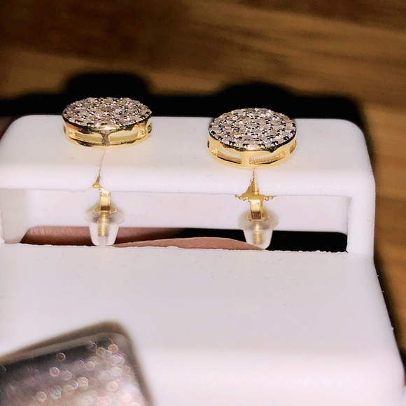 Real diamond earrings Best Gift NOT CZ  huge sale - Picture 5 of 6